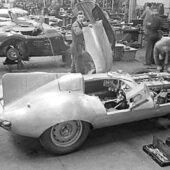 The first D-type is built alongside C-types in the competitions department during 1954