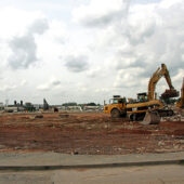 Remains of the Browns Lane assembly buildings after the site was levelled in 2008