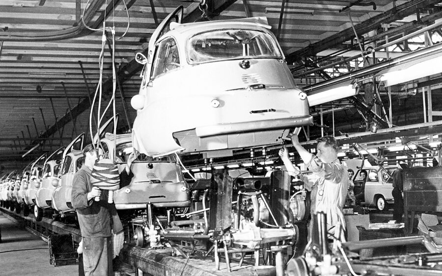 Isetta production started in spring 1955 and largely saved the plant from failure