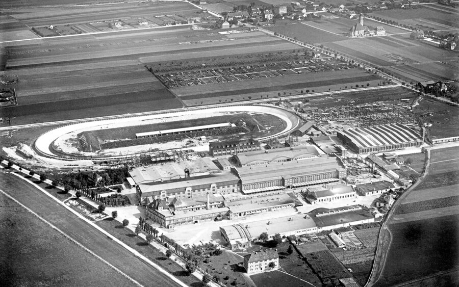 Aerial shot of the facility in the 1930s