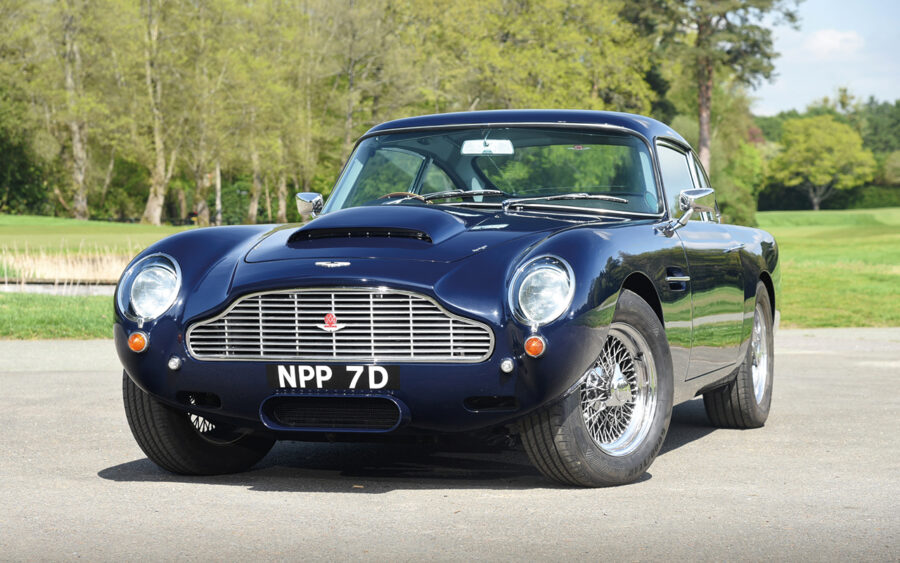 An Aston Martin DB5 modified as a development mule for the firm's first V8 engine