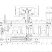 Diagram of the Type 912 engine’s longitudinal section, authored on 27th March 1969