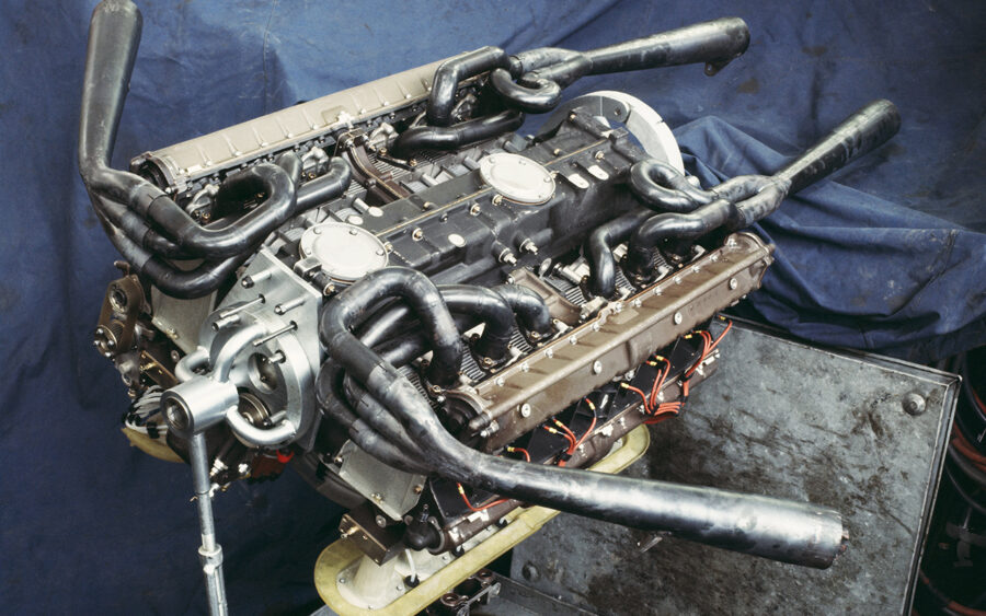 The 917’s fierce Type 912 racing engine, pictured in 1970